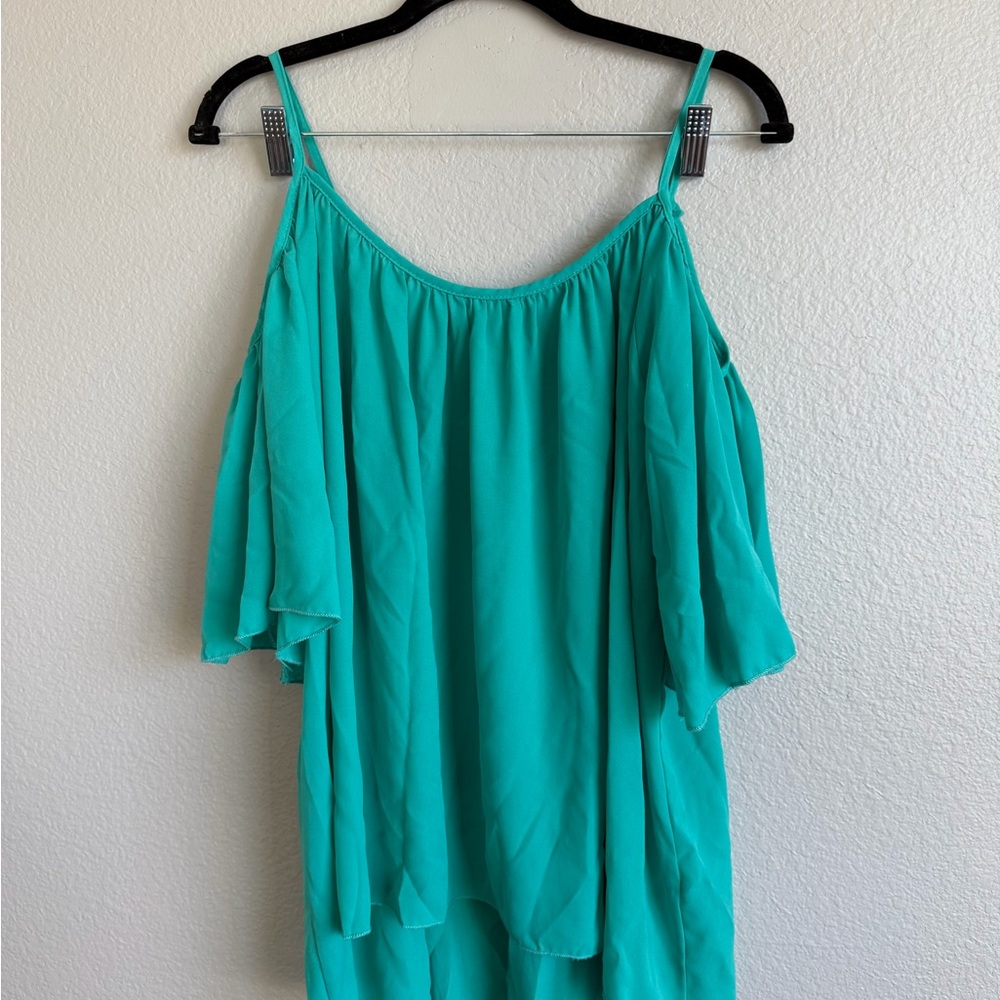 Women's Teal Off-Shoulder Top